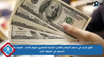 تغير جديد في سعر الدولار مقابل الجنيه المصري اليوم الأحد.. تعرف على السعر في البنوك الآن